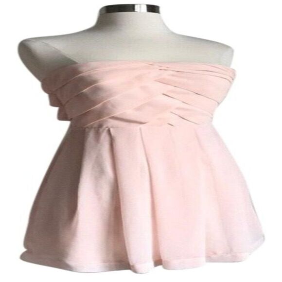 Express Pink Strapless Night Out Dress - Picture 2 of 10